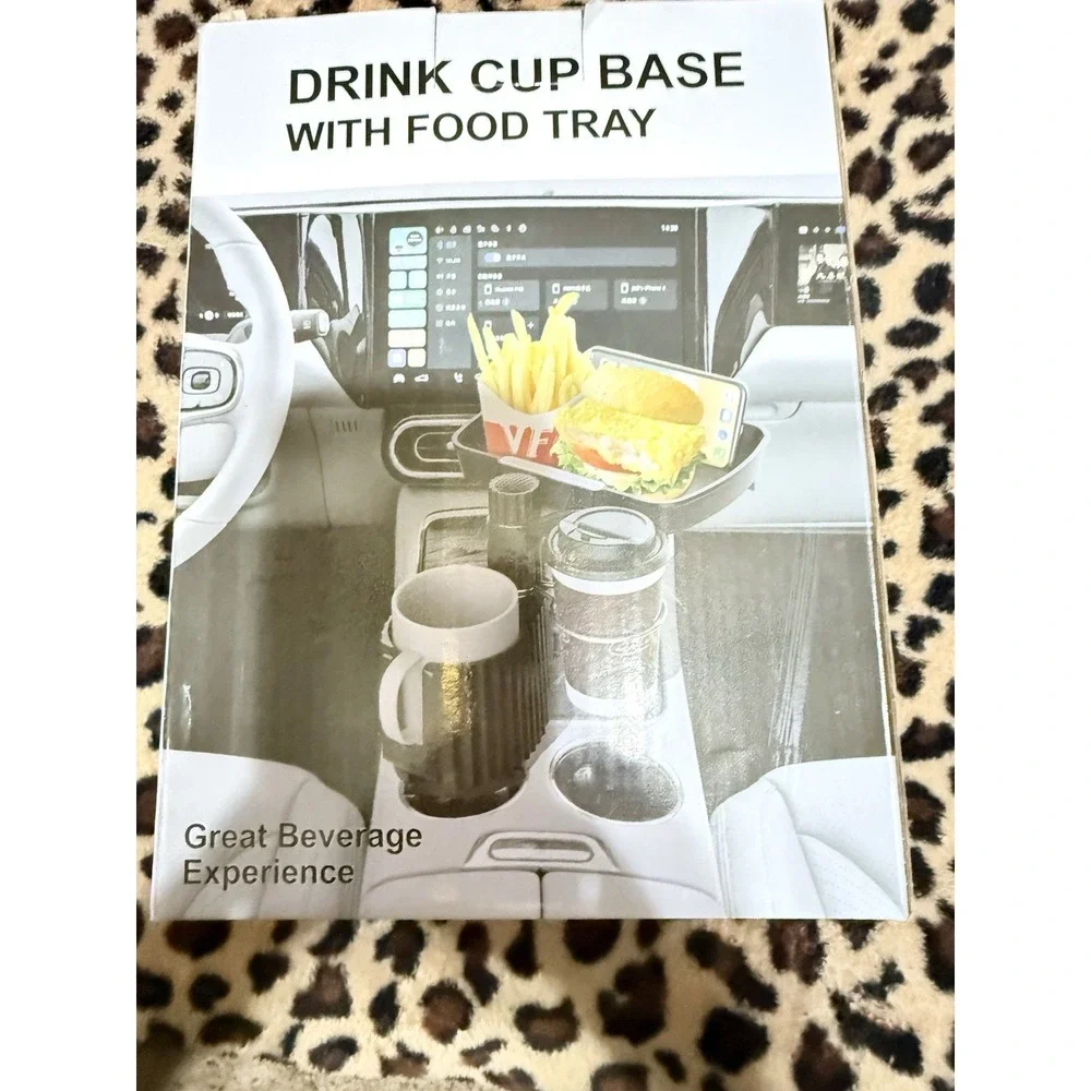 Automotive Cup Holder Expander Multi-Purpose Car Tray Drink Mount Open Box
